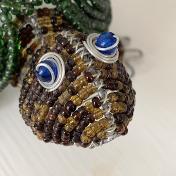 Beadworx Beaded Turtle Purple Accents Blue Eyes Decor Art Piece Gift Vintage - Picture 10 of 16